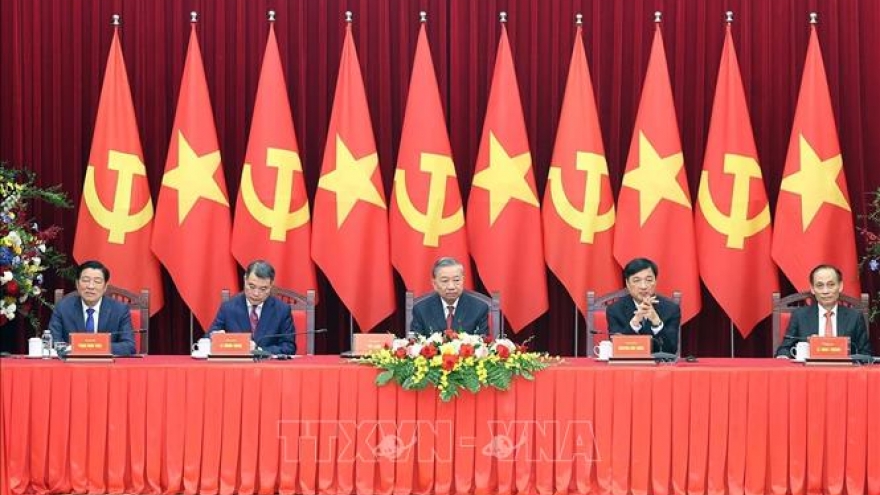 Tổng Bí thư Tô Lâm tiếp các trưởng đoàn chính Đảng dự Lễ kỷ niệm 80 năm Cách mạng Tháng Tám