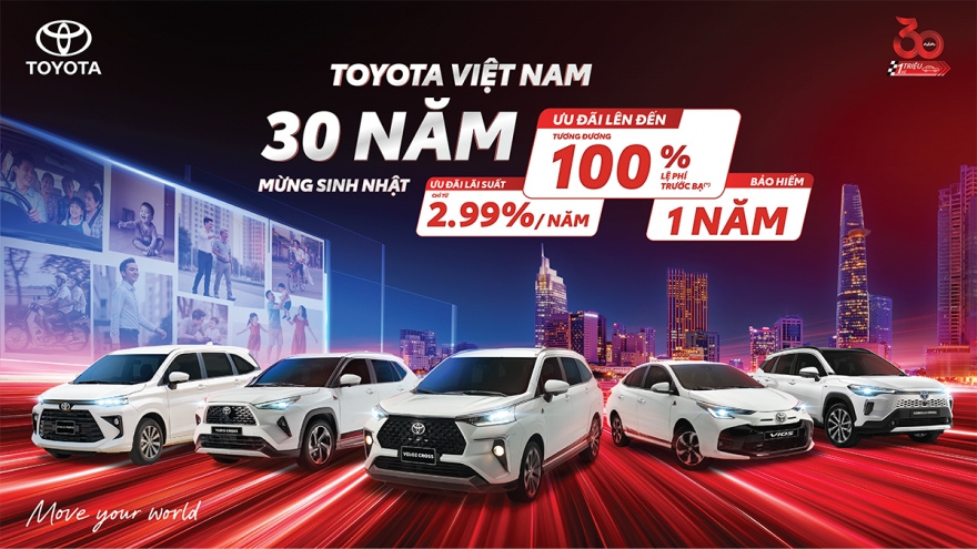 Bùng nổ ưu đãi mừng sinh nhật 30 năm của Toyota Việt Nam