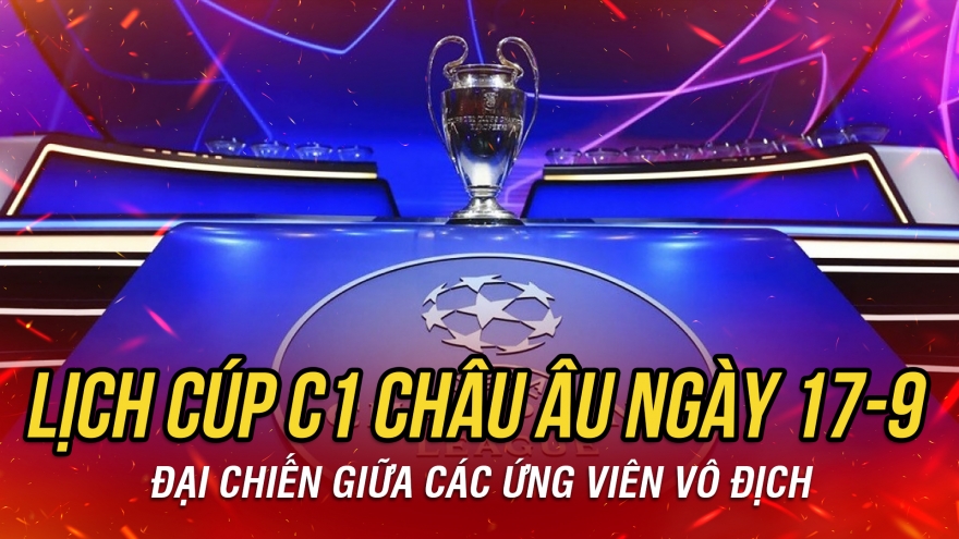 Lịch thi đấu và trực tiếp Cúp C1 châu Âu hôm nay 17/9