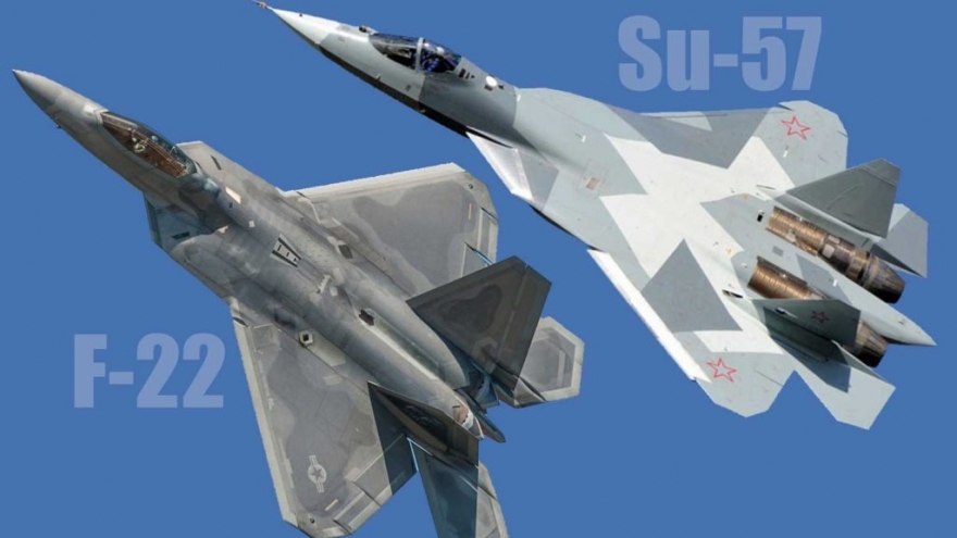 Tiêm kích Su-57 Nga vượt trội F-22 Mỹ trong các kịch bản tấn công quy mô lớn