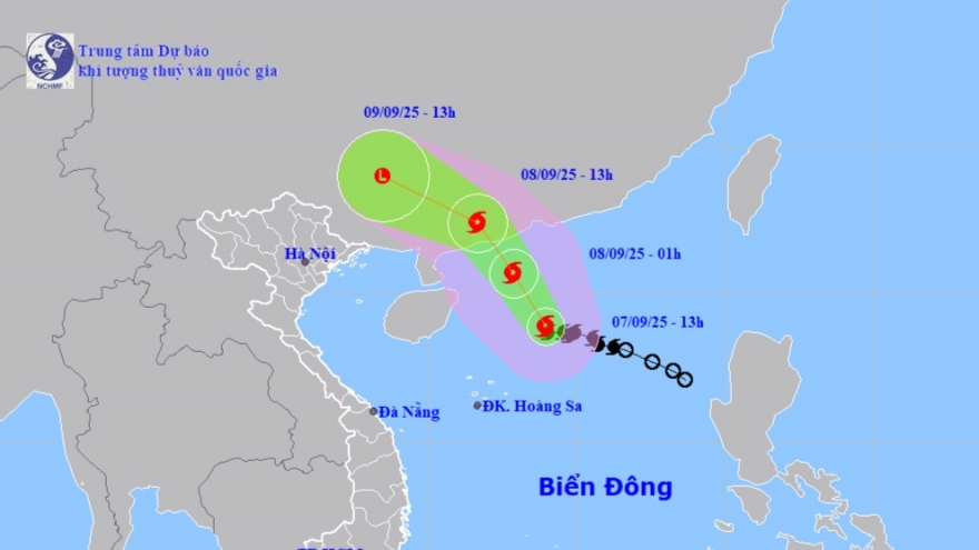 Bão số 7 di chuyển theo hướng Tây Bắc