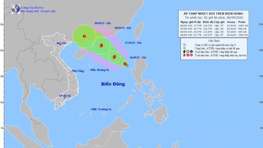 Áp thấp nhiệt đới có khả năng mạnh lên bão, Bộ NN&MT phát công điện khẩn