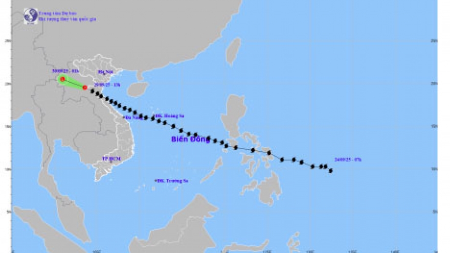 Tin cuối cùng về bão số 10: Di chuyển sang Thượng Lào suy yếu thành áp thấp nhiệt đới