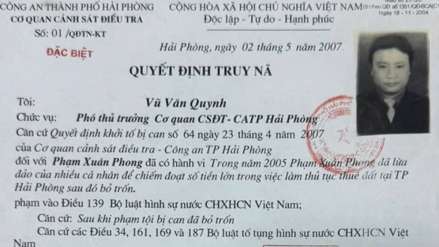 Công an Hải Phòng bắt đối tượng truy nã đặc biệt