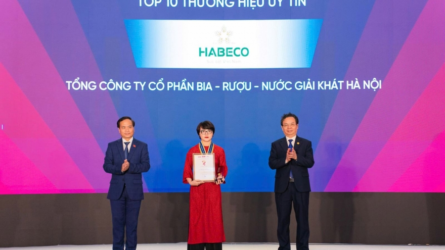 HABECO được vinh danh Top 10 Thương hiệu uy tín Việt Nam