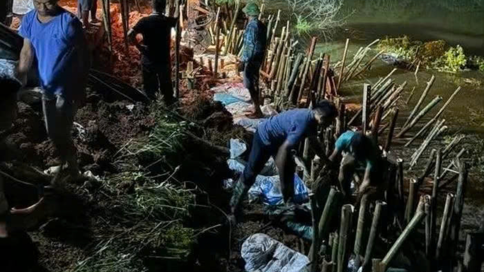 Hàng trăm người xuyên đêm hộ đê với tinh thần 'cứu đê là cứu mình'