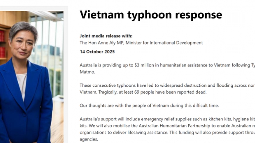 Australia to provide AUD3 million in humanitarian assistance for Vietnam