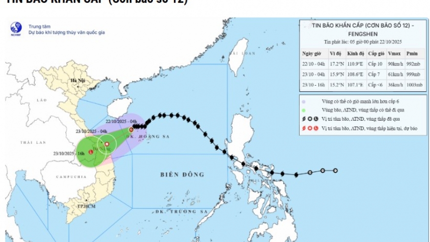Bão số 12 giật cấp 12 áp sát miền Trung
