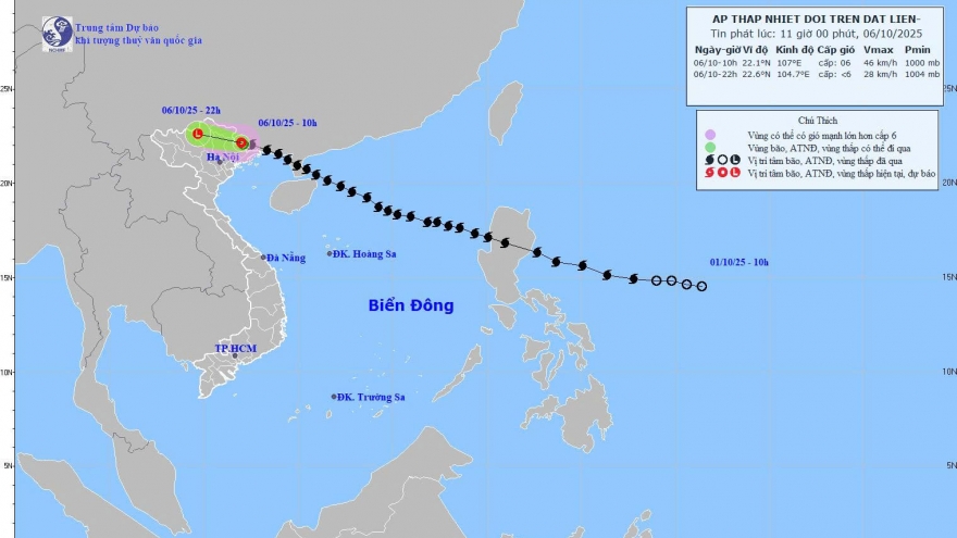 Áp thấp nhiệt đới gây gió giật mạnh và mưa lớn ở miền Bắc, nhiều nơi vượt 100mm