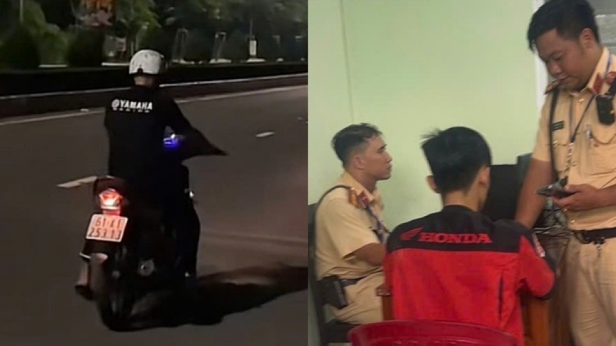 Thanh niên "bốc đầu" xe khoe TikTok bị phạt tiền và tịch thu phương tiện