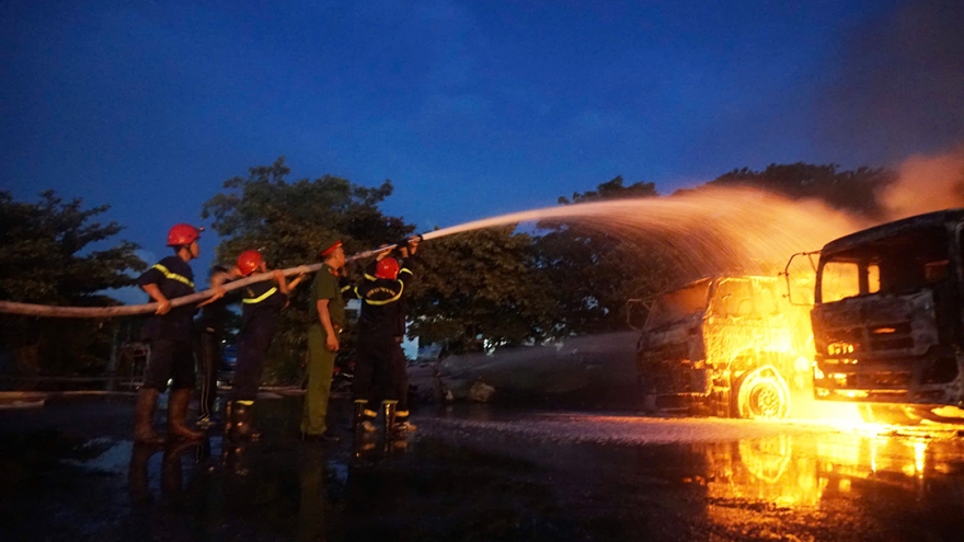 Kịp thời khống chế vụ cháy xe bồn tại bãi chứa xe của cửa hàng xăng dầu Đà Nẵng
