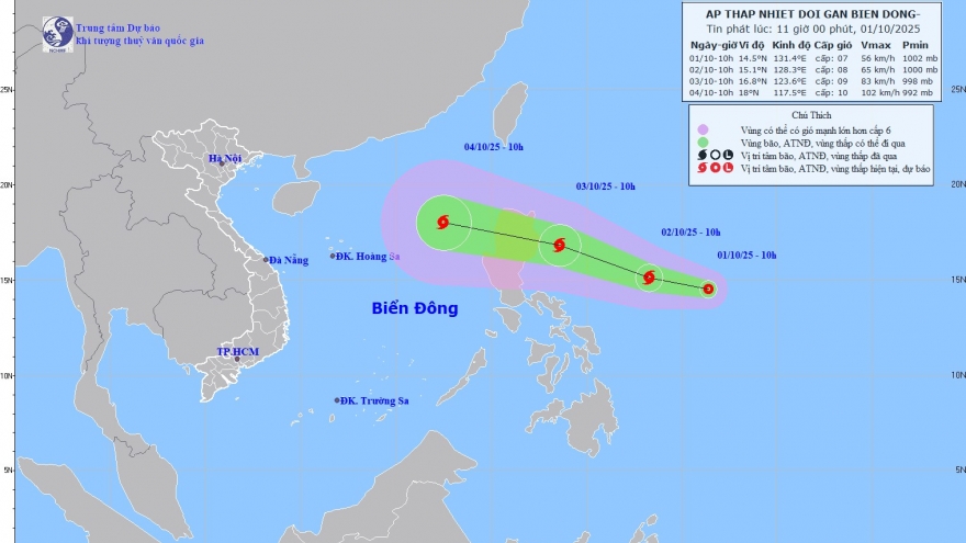 Áp thấp nhiệt đới vừa xuất hiện có thể mạnh lên thành bão trong 2 ngày nữa