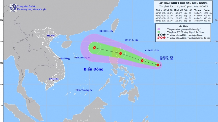 Khả năng xuất hiện cơn bão mới do áp thấp hình thành từ ngày mai (2/10)