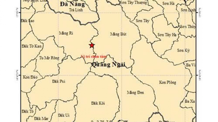 11 trận động đất xảy ra tại Quảng Ngãi