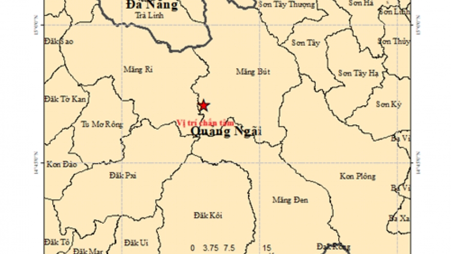 Seven earthquakes strike Quang Ngai province early on October 13
