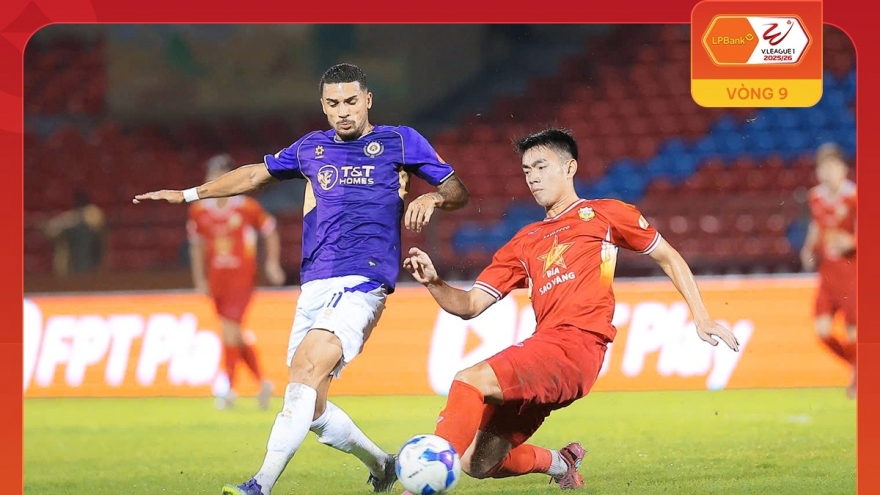 Kết quả vòng 9 V-League 25/26: Hà Nội FC gục ngã trước Hà Tĩnh