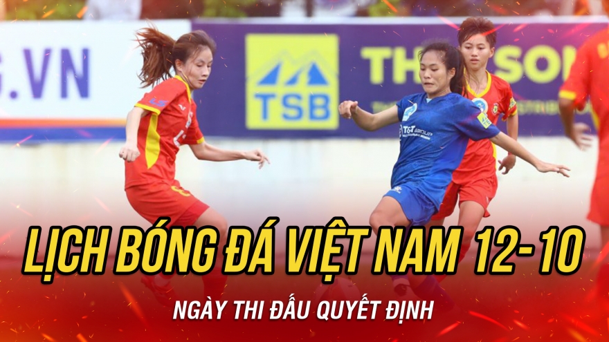 Lịch thi đấu và trực tiếp bóng đá Việt Nam hôm nay 12/10