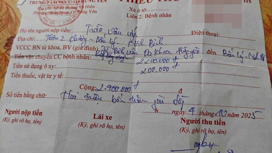 Giám đốc 115 Hưng Yên lý giải vụ "xe cấp cứu chở bệnh nhân đi 12km thu 2,4 triệu"