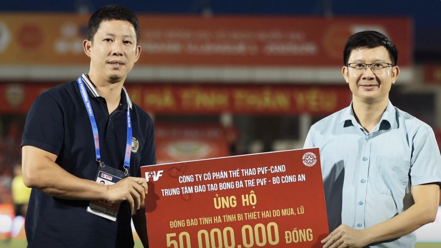 PVF CAND có hành động ý nghĩa ở trận đấu với Hà Tĩnh tại vòng 6 V-League