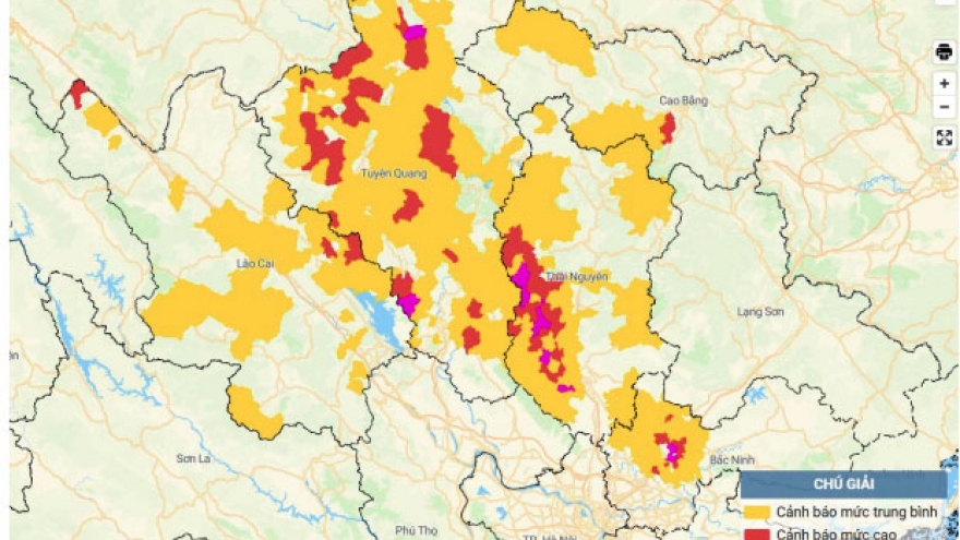 Cảnh báo sạt lở, sụt lún tại Lào Cai, Tuyên Quang, Cao Bằng, Thái Nguyên, Bắc Ninh