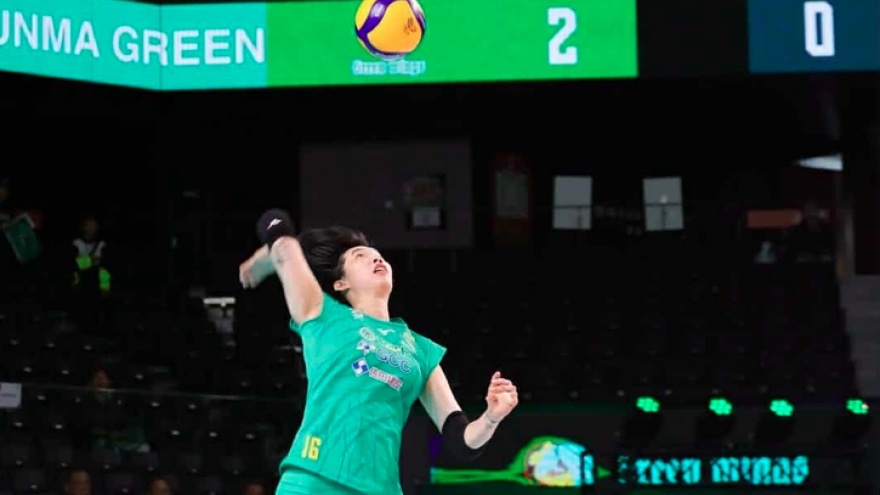 Thanh Thuy ranks among top 10 players in Japan Volleyball Championship