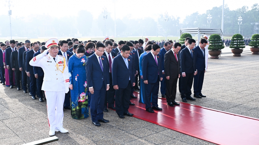 Đoàn đại biểu dự Đại hội Đảng bộ Chính phủ vào Lăng viếng Chủ tịch Hồ Chí Minh