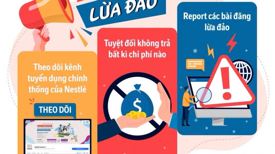 Nestlé Việt Nam cảnh báo tình trạng lừa đảo tuyển dụng mạo danh