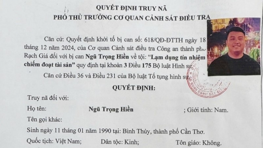 Truy nã đối tượng thuê xe ô tô tự lái rồi bỏ trốn