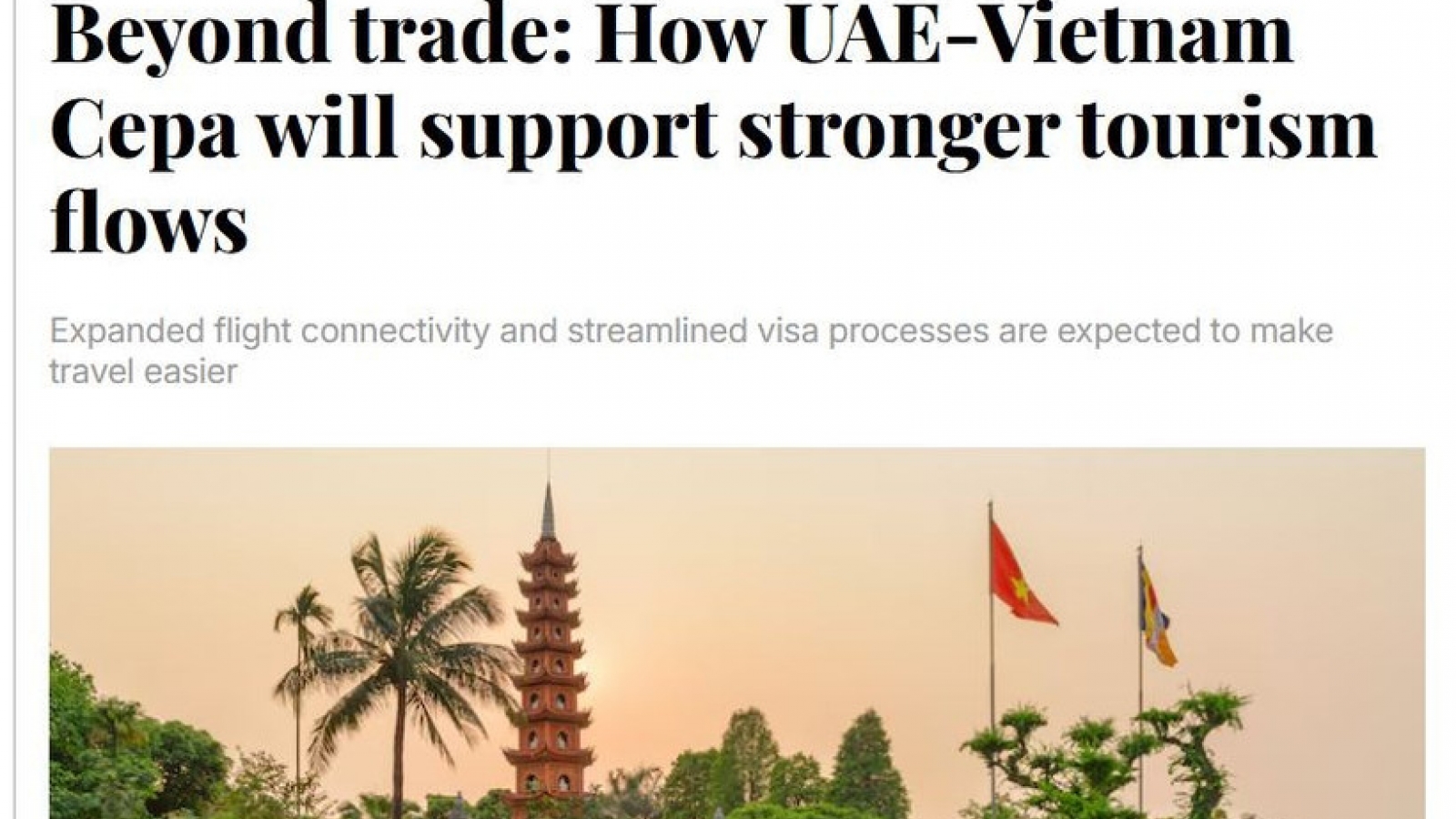 Vietnam, UAE expand flight connectivity, streamline visa processes to boost tourism