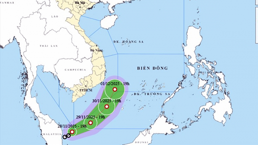 Áp thấp nhiệt đới hình thành gần Malaysia đi vào Biển Đông là chưa từng xuất hiện