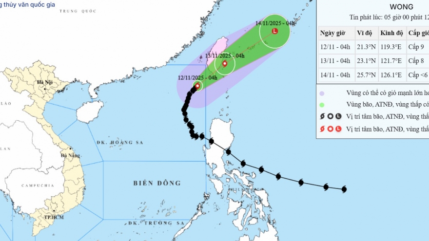 Bão số 14 suy yếu thành một vùng áp thấp