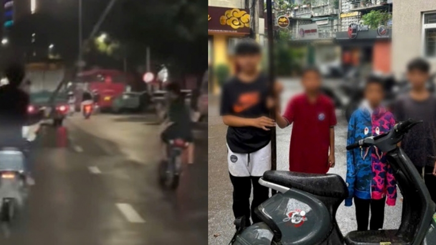 Xử lý nhóm thiếu niên mang hung khí gây náo loạn phố Trần Khát Chân Hà Nội