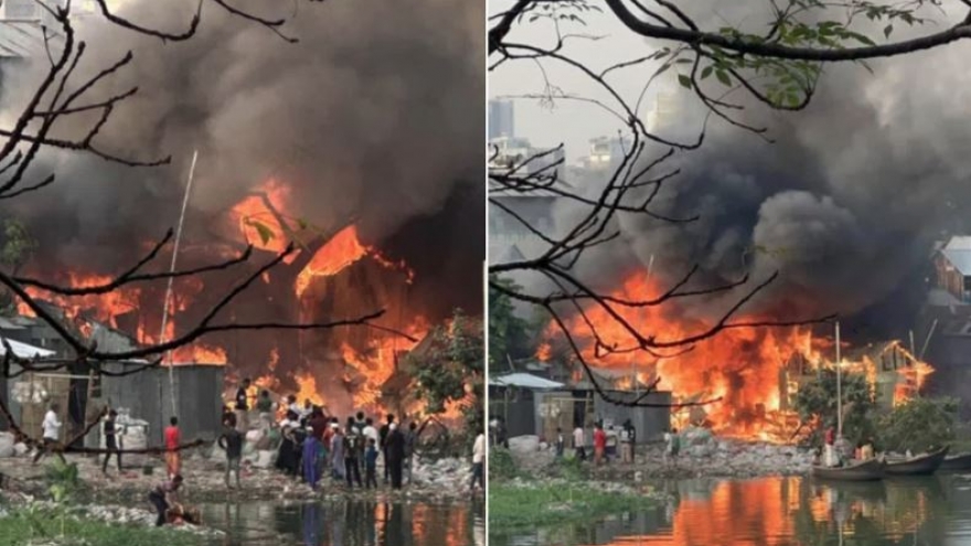 Cháy khu ổ chuột ở Bangladesh, hàng nghìn người mất nhà cửa