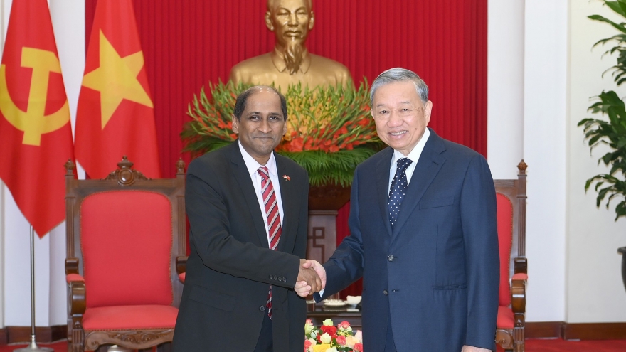 Tổng Bí thư Tô Lâm tiếp Đại sứ Singapore Jaya Ratnam đến chào từ biệt