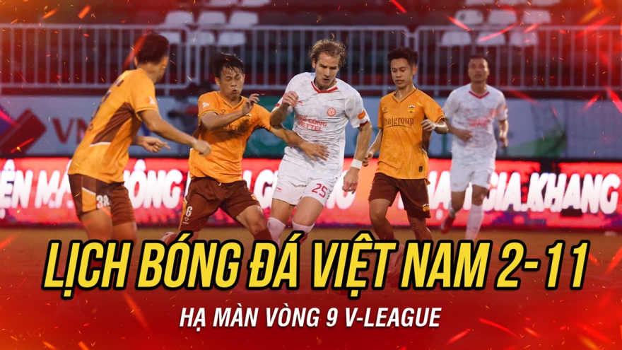 Lịch thi đấu và trực tiếp bóng đá Việt Nam hôm nay 2/11