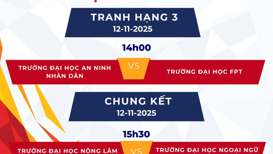 Lịch thi đấu giải Futsal HDBank Sinh viên hôm nay 12/11