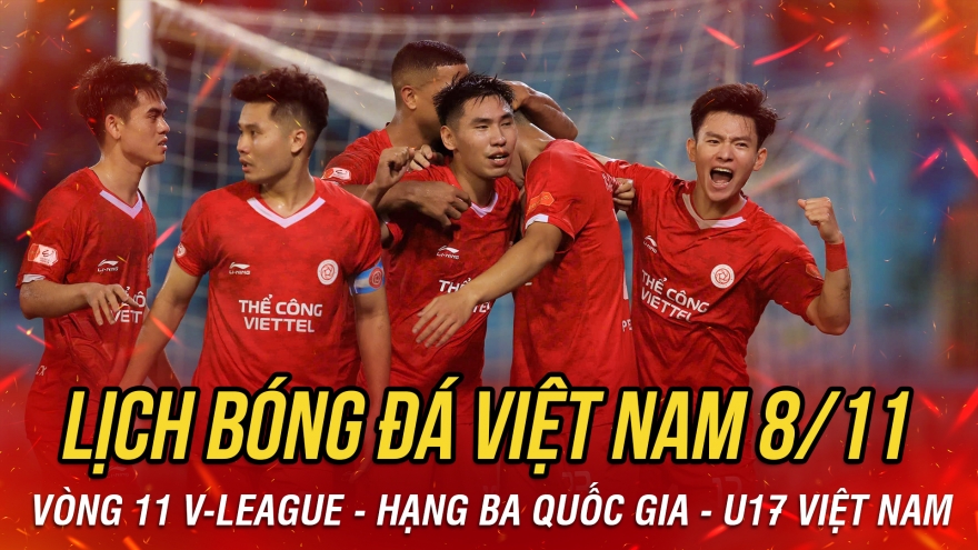 Lịch thi đấu và trực tiếp bóng đá Việt Nam hôm nay 8/11