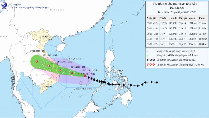 Bão số 13 giật cấp 17, gây mưa lớn từ Đà Nẵng đến Đắk Lắk