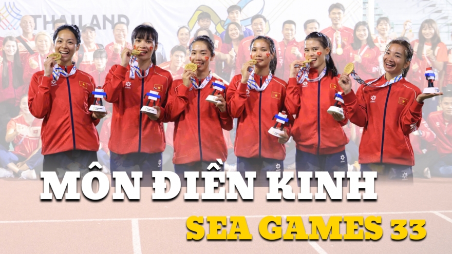 Bảng tổng sắp huy chương điền kinh SEA Games 33: Việt Nam hoàn thành chỉ tiêu HCV