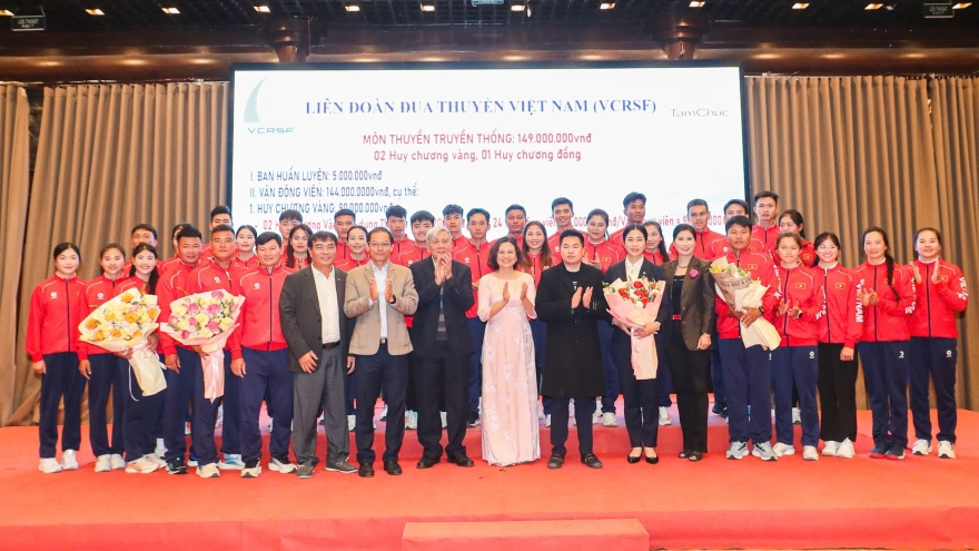 Trao thưởng, tôn vinh những tấm huy chương SEA Games 33 của Đua thuyền Việt Nam