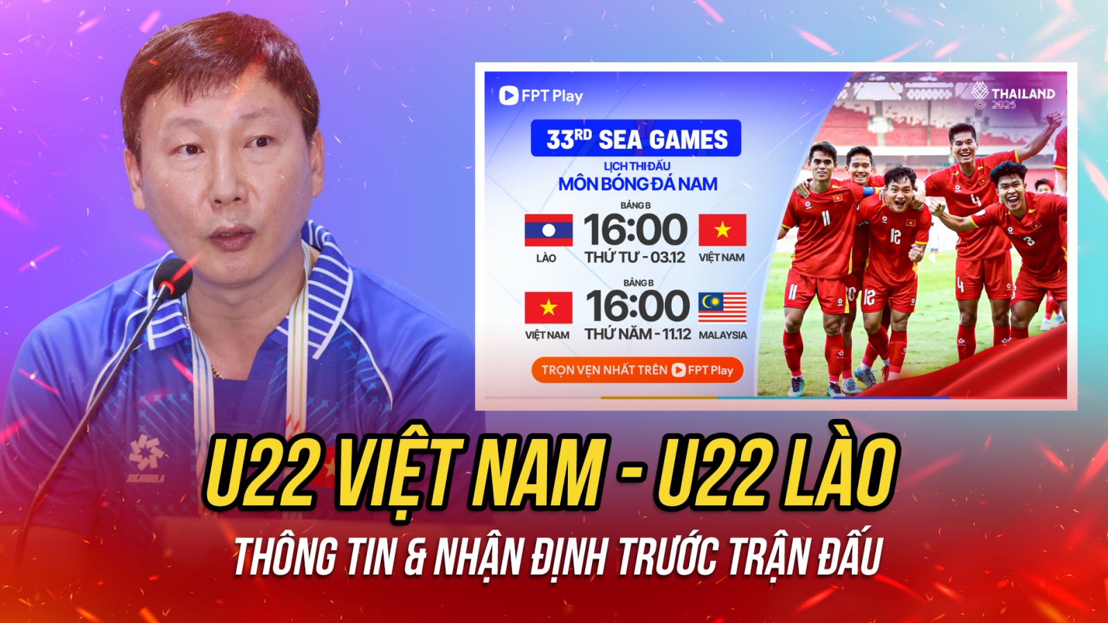 Nhận định U22 Việt Nam - U22 Lào: Bắt đầu chinh phục HCV SEA Games 33