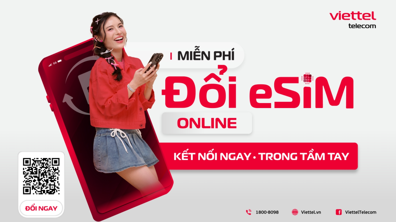 Viettel hỗ trợ khách hàng đổi eSIM online miễn phí
