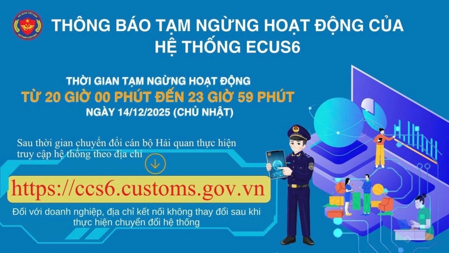 Hệ thống thông quan điện tử ECUS6 tạm dừng hoạt động để chuyển đổi công nghệ