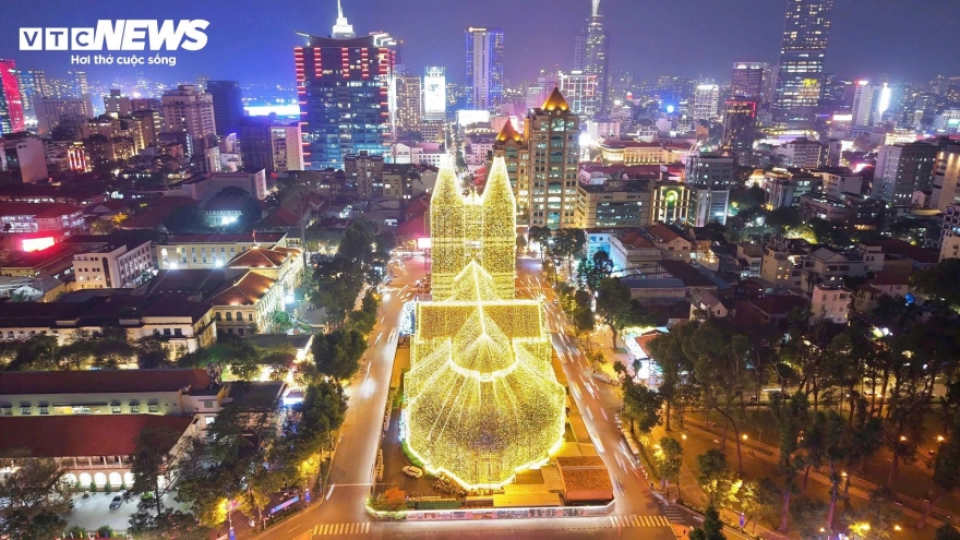 Notre Dame Cathedral in Ho Chi Minh City lights up for Christmas 2025