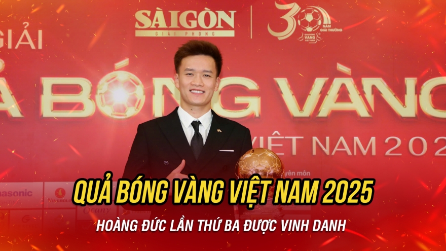Hoàng Đức lần thứ ba nhận danh hiệu Quả bóng Vàng Việt Nam