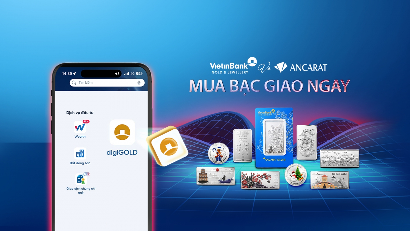 Lần đầu tiên nhà đầu tư có thể mua bạc trực tuyến qua ứng dụng ngân hàng