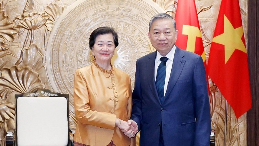 Tổng Bí thư Tô Lâm tiếp Đại sứ Campuchia Chea Kimtha chào từ biệt