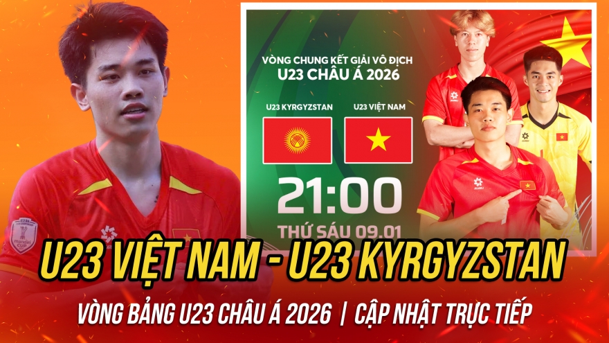 Trực tiếp U23 Việt Nam 0-0 U23 Kyrgyzstan: Tranh vé vào tứ kết U23 châu Á 2026