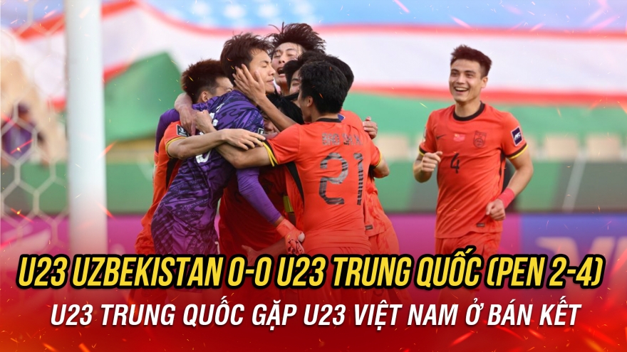 Vượt qua U23 Uzbekistan, U23 Trung Quốc gặp U23 Việt Nam ở bán kết