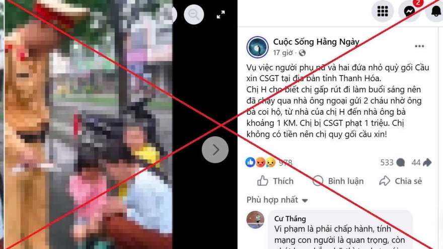 Công an Thanh Hóa thông tin về hình ảnh người phụ nữ quỳ gối xin CSGT